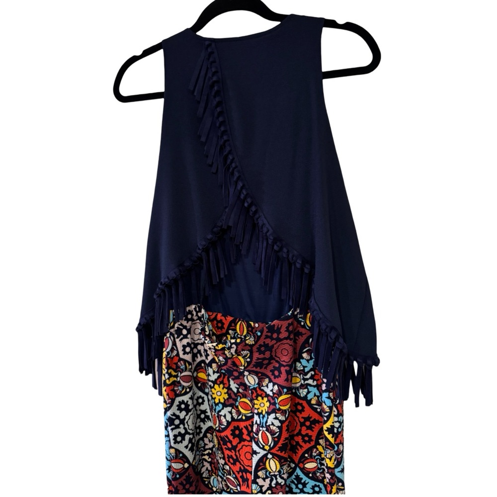 Judith March Medium Colorful Patterned Women's Jumpsuit Fringe Bellbottom - Picture 4 of 8
